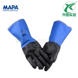 MAPA 332氯丁橡胶涂层防化手套 
